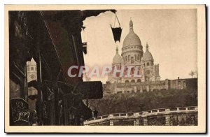 Old Postcard Paris The Sacre Coeur seen from the Rue de Steinkerque