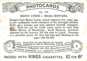 Lot342 sport benny lynch small montana usa real photo box boxing