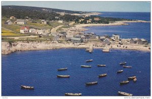 Aerial View, Neil's Harbour, Boats, Cape Breton, Nova Scotia, Canada, PU-1964