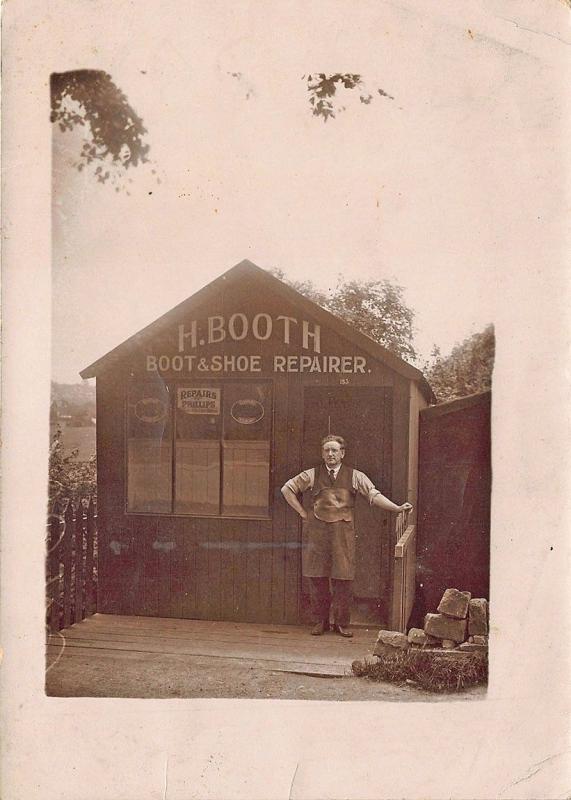H. Booth Boot & Shoe Repairer Unusual 7.5 x 5.5 RPPC Postcard