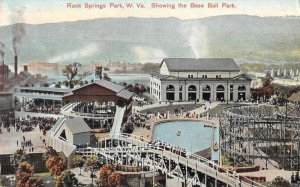 Rock Springs Park West Virginia Base Ball Park and Roller Coasters PC AA41299