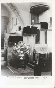 Hampshire Postcard - Minstead Church - Three-Decker Pulpit, Norman Font - TZ3642