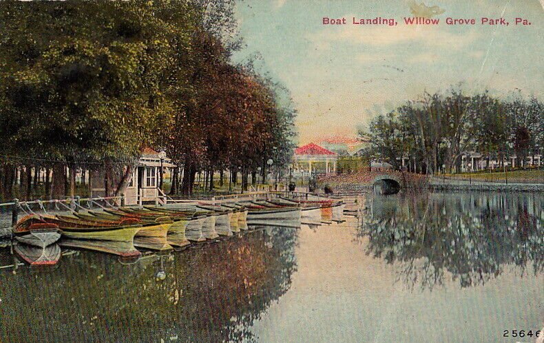 Postcard Boat Landing Willow Grove Park PA #2