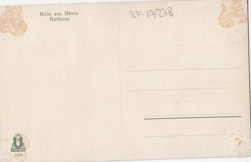 BF17278 koln am rhein rathaus germany front/back image