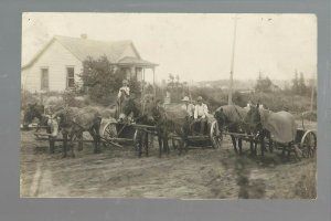 Nymore MINNESOTA RP 1913 ROAD CONSTRUCTION Blading Crew nr Bemidji GHOST TOWN!