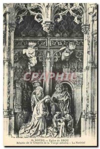 Old Postcard Bourg Brou Church Altarpiece of the Chapel of the Virgin The Nat...