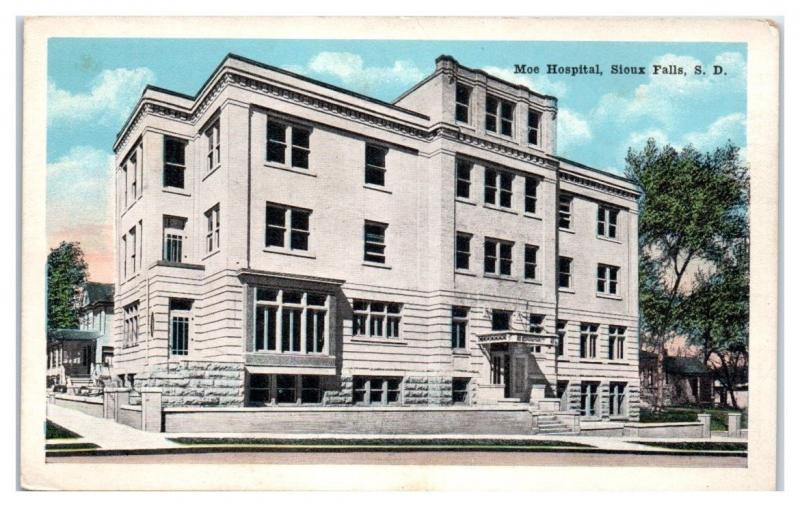 Early 1900s Moe Hospital, Sioux Falls, SD Postcard