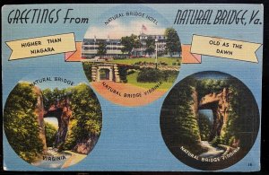 Vintage Postcard 1948 Greetings from Natural Bridge, Virginia (VA)