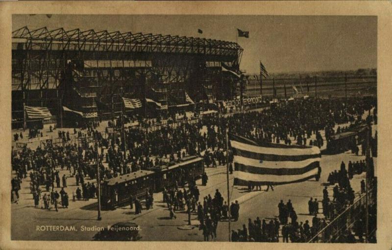 netherlands, ROTTERDAM, Stadion Feyenoord De Kuip, Tram (1948) Stadium Postcard