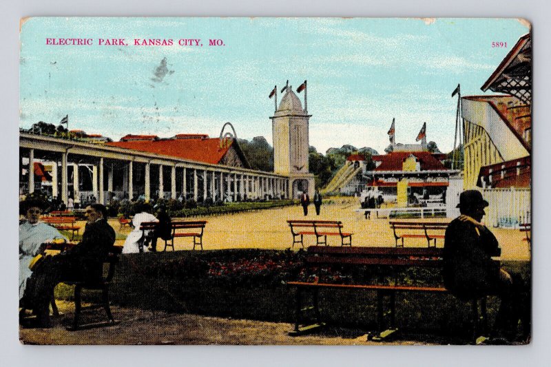 Postcard Missouri Kansas City MO Electric Park 1910 posted Divided Back