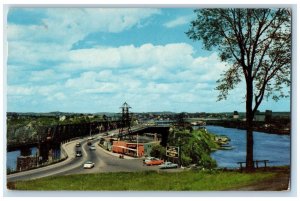 1957 Reversing Falls Bridge and Tourist Bureau St. John New Brunswick Postcard