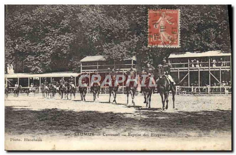 Old Postcard Saumur Horse Equestrian resumes Ecuyers