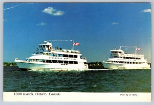 Gananoque Boat Line Triple Decker Tour Boats, 1000 Islands Ontario Postcard