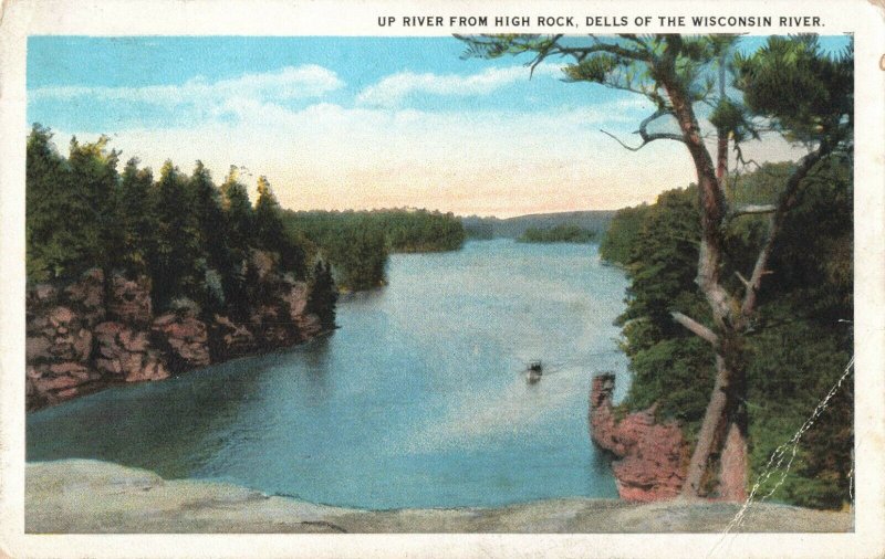 Postcard Up River From High Rock Dells of the Wisconsin River