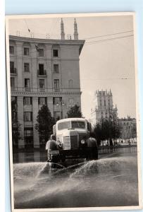 *Russia Truck Minsk Blocks of Flats Railway Station Square Vintage Postcard A24