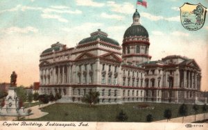 Vintage Postcard 1910's Capital Building Indianapolis Indiana