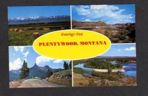 MT Greetings from PLENTYWOOD MONTANA POSTCARD PC