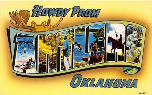 H75/ Antlers Oklahoma Postcard Chrome Large Letter Greetings from 122