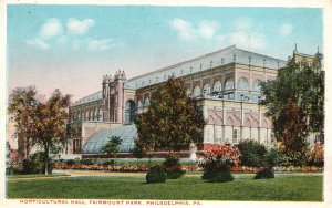 Vintage Postcard 1920's Horticultural Hall Fairmount Park Philadelphia Penn. PA