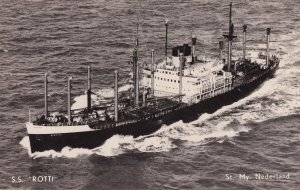 SS Rotti Dutch Ship Vintage Real Photo Postcard
