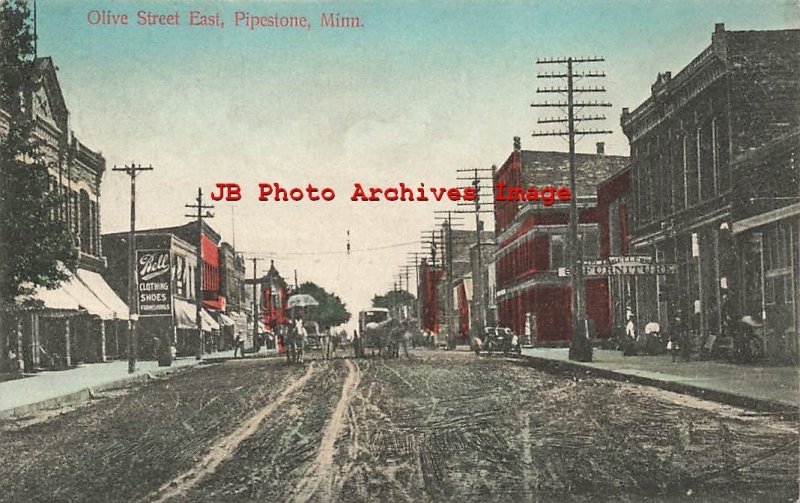 MN, Pipestone, Minnesota, Olive Street, East,Business Area,AM Simon Pub No 13416