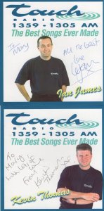 Kevin Thomas Ian James Welsh Touch Capital Radio 2x Hand Signed Photo s