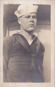 Sailor In Uniform Seaman Bartow U S S Pennsylvania Real Photo