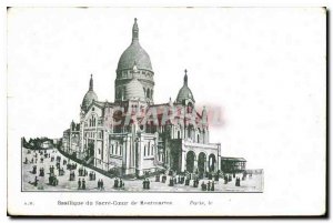 Postcard Old Paris Basilique du Sacre Coeur in Montmartre