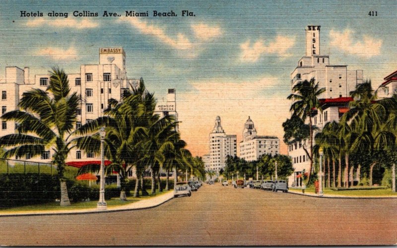 Florida Miami Beach Collins Avenue Hotels 1946