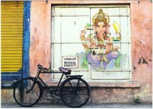 Legalize Medical Graffiti Quote Ganesh Wall Mural Postcard