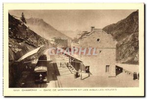 Old Postcard Chamonix Montenvers Gar and red needles