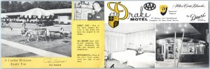 c1950s Nashville TN Drake Motel Advertising Novelty Postcard Fold Postfolio A243