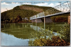 Sunderland Bridge Sugarloaf Mountain Sunderland Massachusetts MA Postcard