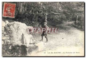 Old Postcard The Fountain Sainte Baume Nans