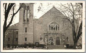 MT. PLEASANT IA M.E. CHURCH VINTAGE REAL PHOTO POSTCARD RPPC