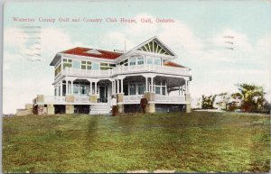 Galt Ontario Waterloo Country Golf and Country Club House ON c1911 Postcard H57