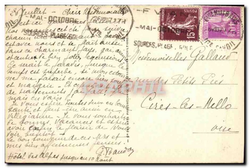 Old Postcard Panorama Evian Baths Vu du Lac Regates