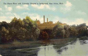 University Hospital Huron River Ann Arbor Michigan 1914 postcard