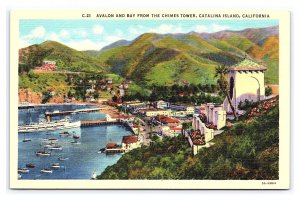 Avalon & Bay From The Chimes Tower Catalina Island California Postcard