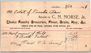 1893  Acushnet  Massachusetts  C. M. Morse  Groceries Receipt   10 x 8