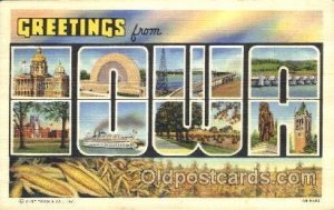 Iowa, USA Large Letter State Unused 