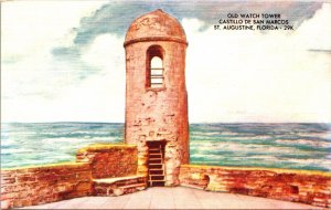 Castillo De San Marcos Old Watch Tower St Augustine Florida DB Postcard 