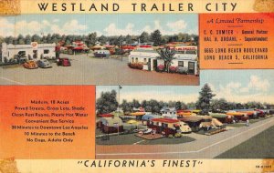 Long Beach California Westland Trailer City Linen Vintage Postcard AA19339