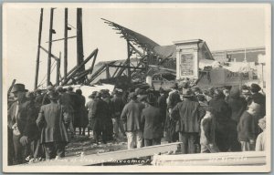 VENICE LOS ANGELES CA AMUSEMENT PIER FIRE ANTIQUE REAL PHOTO POSTCARD RPPC