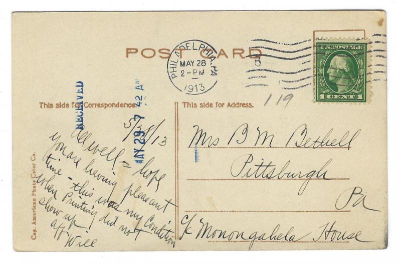 1913 Native American Americana Postcard - (QQ151)