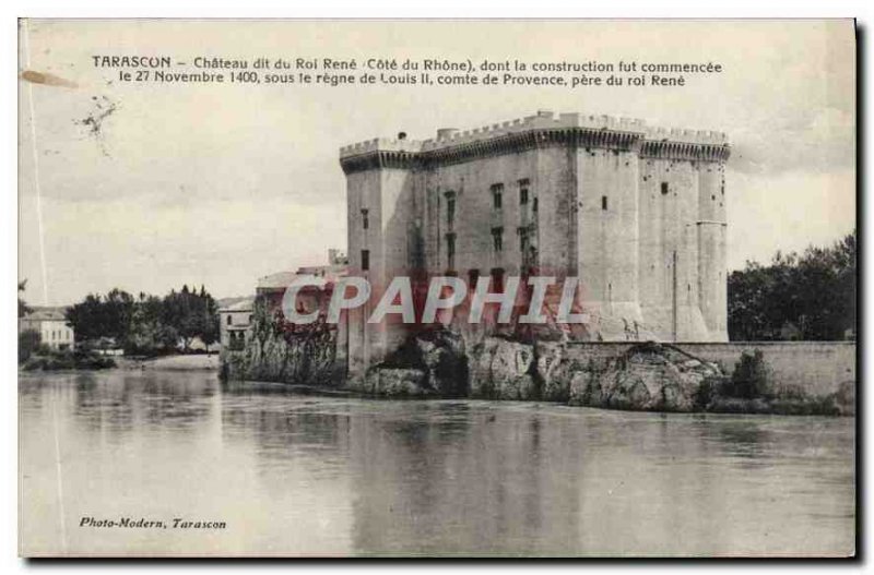 Old Postcard Tarascon Chateau du Roi Rene says