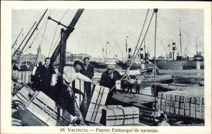 Valencia Spain Puerto Embarque de naranjas Wharf c1910 Vintage Postcard