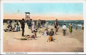 Gulf Beach Pensacola Florida Vintage Postcard C063