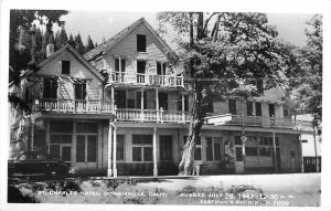 St Charles Hotel, Downieville, CA Real Photo Postcard. Burned July 28, 1947.