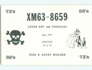 Skull Skeleton - Qsl Ham Radio Card In Hubbards Nova Scotia Ns Canada t1079